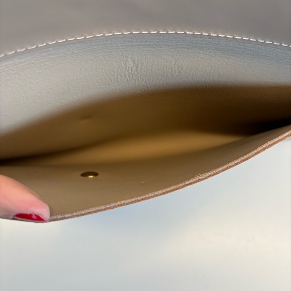 Vice Versa || Thunder Leather Clutch Asymmetrical Bag Made in Greece Taupe Tan